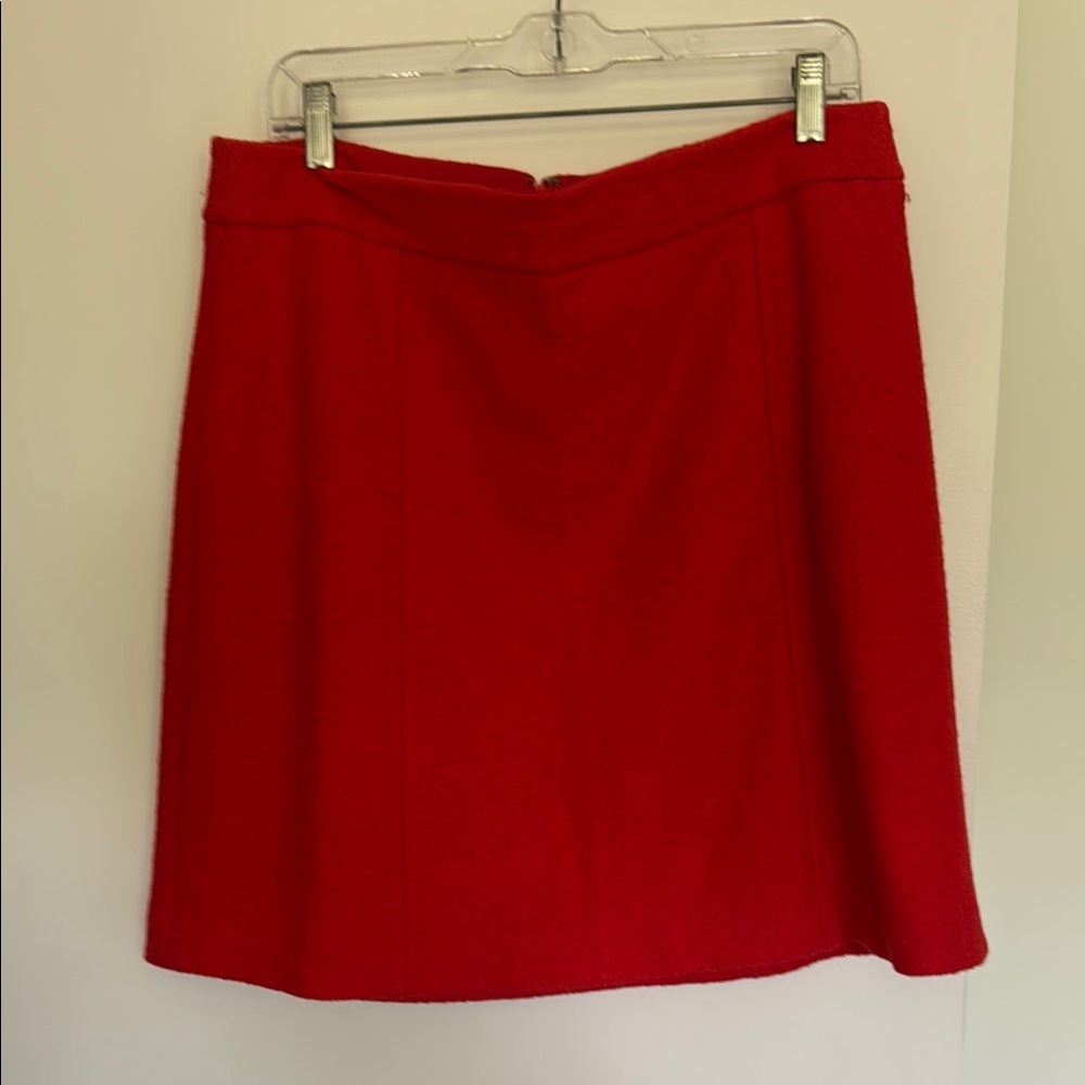 Ann Taylor Bouclé Red A-Line Knee-Length Skirt for Work